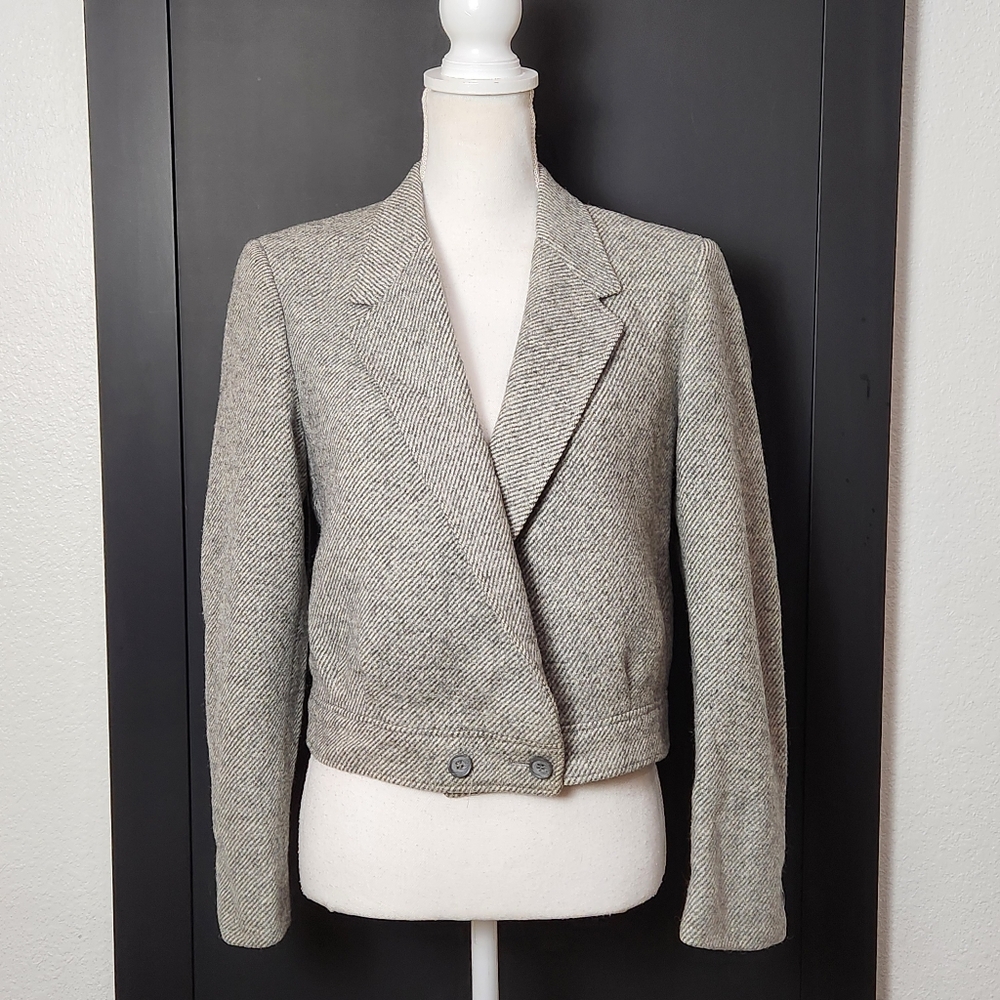 VINTAGE CRICKETEER TAILORD WOOL MOTO BLAZER SIZE 10